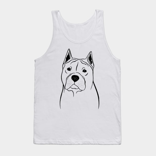 American Staffordshire Terrier (Black and White) Tank Top by illucalliart